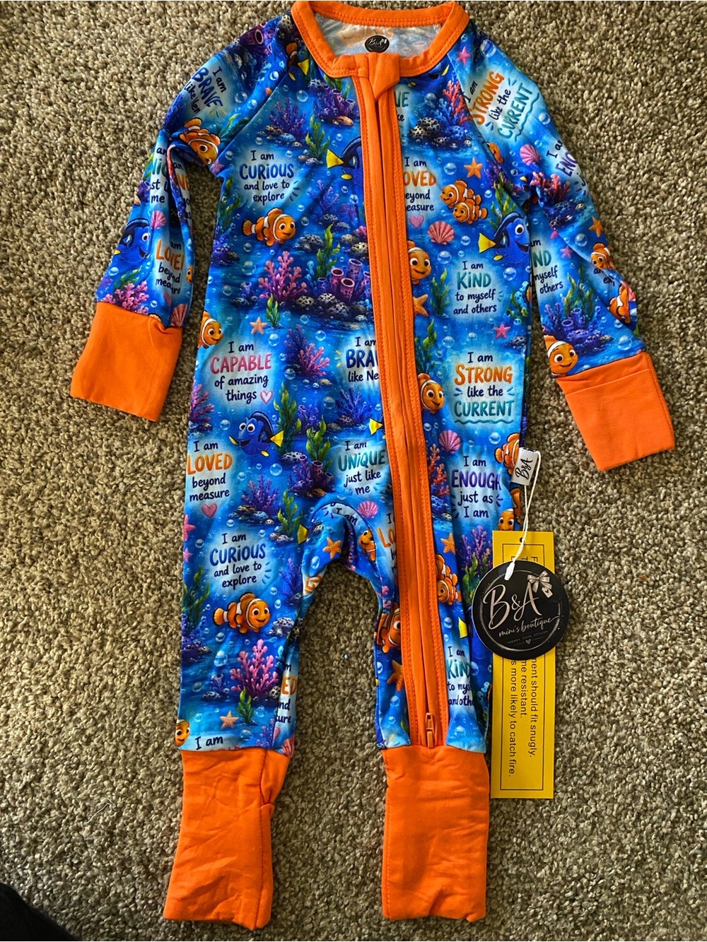 Nemo Affirmation Bamboo zippy NWT 3-6 months